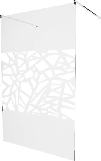 MEXEN/S KIOTO samostatně stojící sprchová zástěna 100 x 200 cm, transparent/bílá vzor 8 mm, chrom 800-100-002-01-85