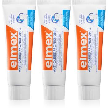 Elmex Anti-Caries Professional zubní pasta chránící před zubním kazem 3 x 75 ml
