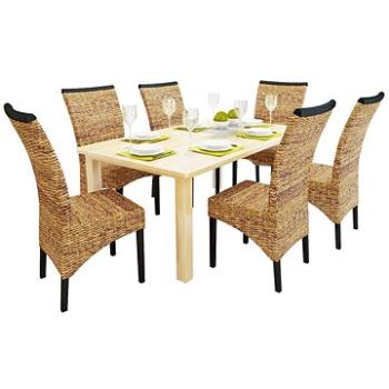 Jídelní židle 6 ks abaka a masivní mangovníkové dřevo (274199)