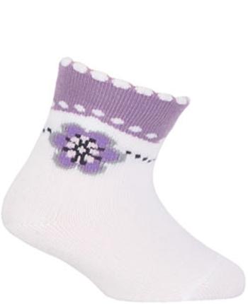 Kojenecké ponožky se vzorem GATTA KYTIČKA fialové Velikost: 15-17