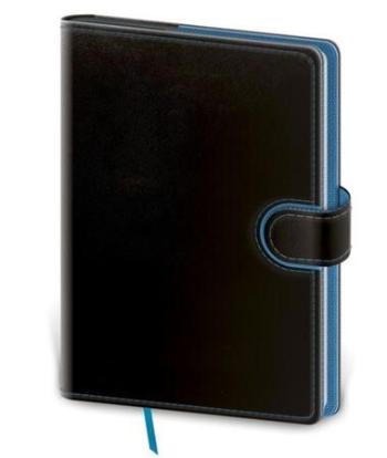 Stil trade Zápisník Flip B6 tečkovaný černo/modrá