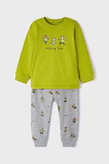 Dětské pyžamo Mayoral zelená barva, s potiskem