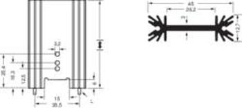 Chladič s pájecími kontakty Fischer Elektronik SK 409 38.1 STS, 45 x 38,1 x 12,7 mm, 7 kW