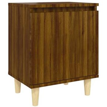 SHUMEE Noční stolek masivní dřevěné nohy hnědý dub 40 × 30 × 50 cm, 813114 (813114)
