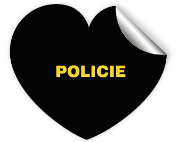 Samolepky srdce - 5 kusů Policie