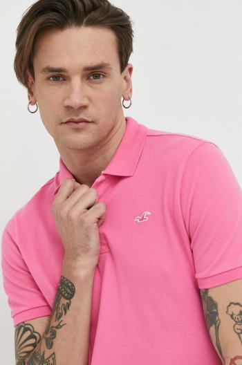 Polo tričko Hollister Co. růžová barva