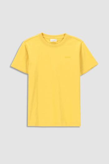 Dětské bavlněné tričko Coccodrillo žlutá barva