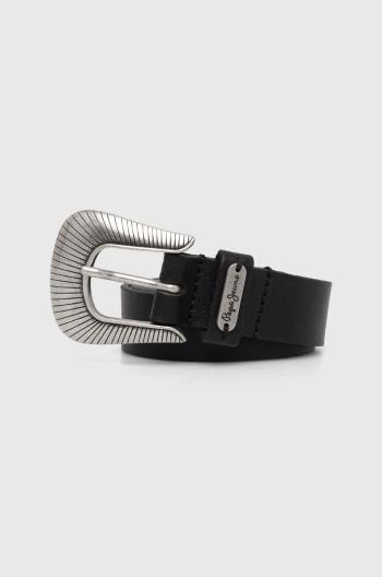 Kožený pásek Pepe Jeans ANYA BELT dámský, černá barva, PL020841