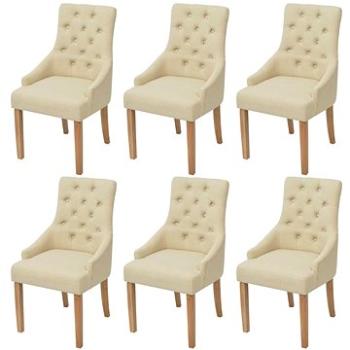 Jídelní židle 6 ks krémové textil (274426)