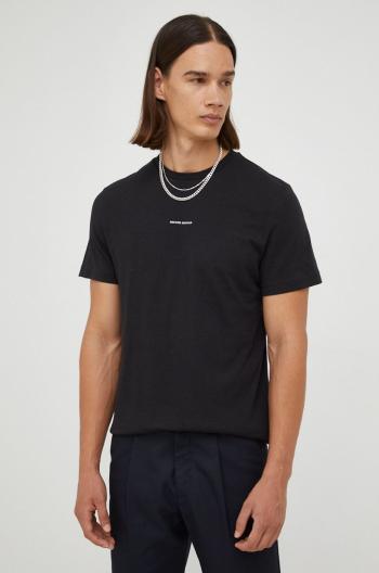 Bavlněné tričko Bruuns Bazaar černá barva, s potiskem