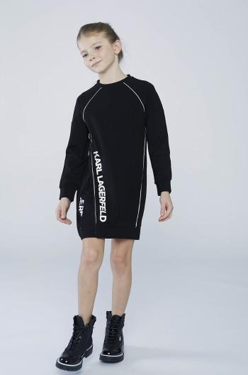 Dívčí šaty Karl Lagerfeld černá barva, midi, oversize