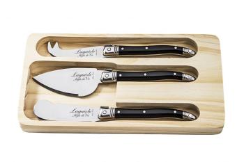 Sada nožů na sýr Laguiole Premium 3 ks černá