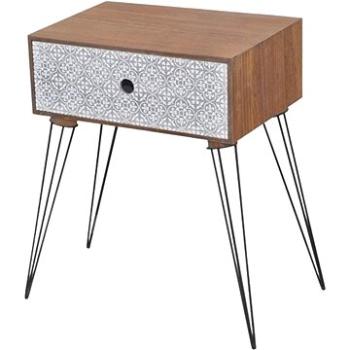Noční stolek s 1 zásuvkou obdélníkový hnědý (242237)