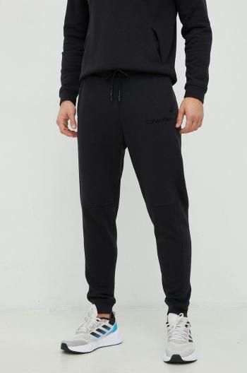 Tréninkové kalhoty Calvin Klein Performance pánské, černá barva, hladké