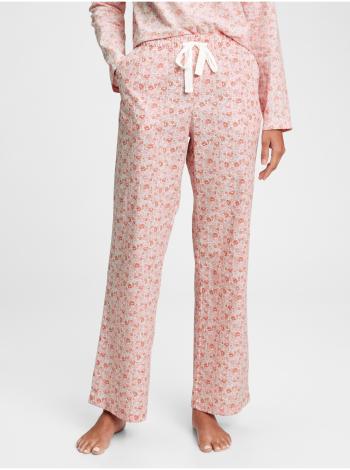 Růžové dámské pyžamové kalhoty poplin pajama pants