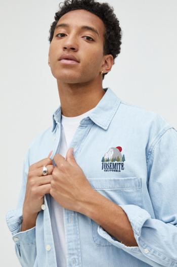 Džínová košile Abercrombie & Fitch pánská, regular, s klasickým límcem
