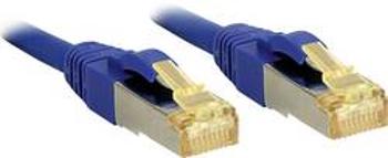 Síťový kabel RJ45 LINDY 47277, CAT 6a (surový kabel CAT 7) , S/FTP, 1.00 m, modrá