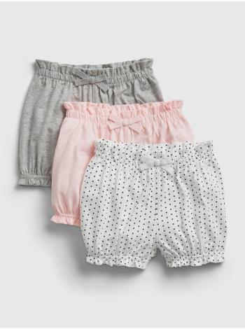 Barevné holčičí baby kraťasy organic mix and match pull-on shorts, 3ks