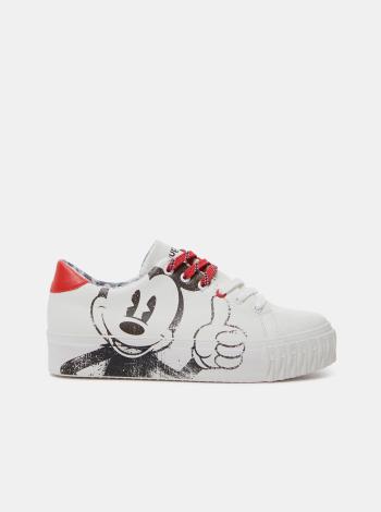 Bílé dámské tenisky s motivem Desigual Street Mickey