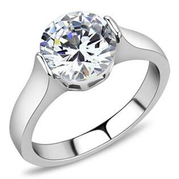 Šperky4U Ocelový prsten se zirkonem - velikost 50 - AL-0056-50