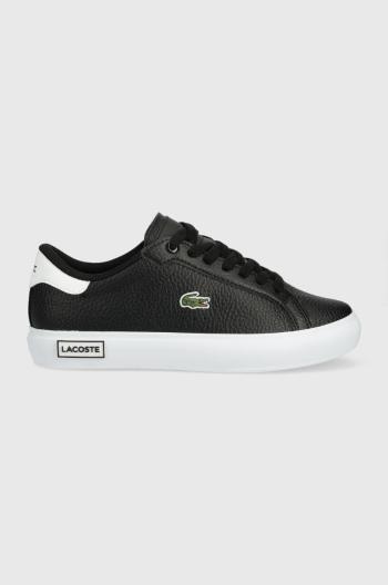 Kožené sneakers boty Lacoste POWERCOURT černá barva, 41SFA0048