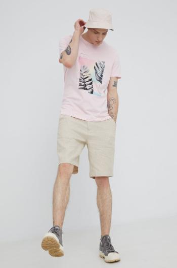 Bavlněné tričko Medicine růžová barva, s potiskem