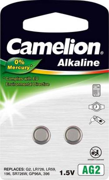 Knoflíkový článek LR 59 alkalicko-manganová Camelion AG2 25 mAh 1.5 V 2 ks