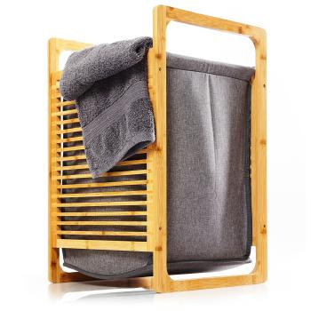 Blumfeldt Koš na prádlo, bambus, pevná bavlna, jednoduchá montáž