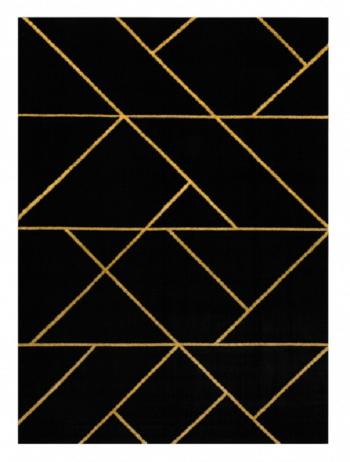 Dywany Łuszczów Kusový koberec Emerald geometric 1012 black and gold - 180x270 cm Černá