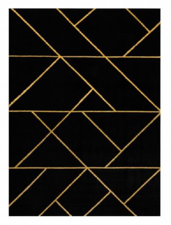 Dywany Łuszczów Kusový koberec Emerald geometric 1012 black and gold - 140x190 cm Černá