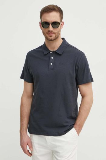 Polo tričko se lněnou směsí Pepe Jeans HOLLY šedá barva, PM542146