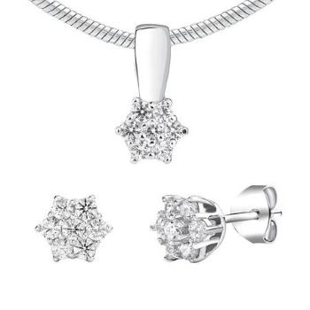 Silvego stříbrný set šperků se Swarovski Zirconia JJJS2338