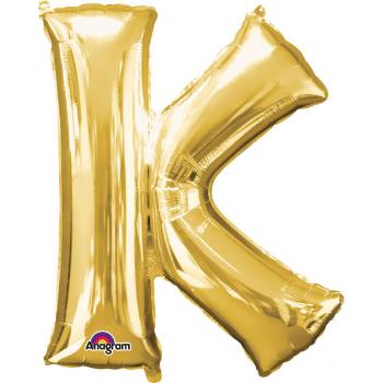 Amscan Mini fóliový balónek písmeno K 33 cm zlatý