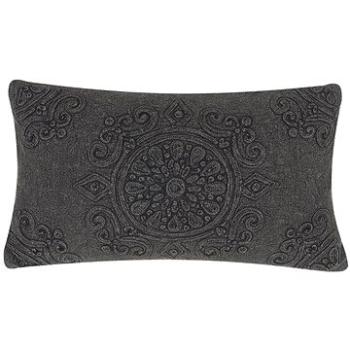 BELIANI, Dekorativní bavlněný polštář 30 x 50 cm tmavě šedý VELOOR, 203193 (beliani_203193)