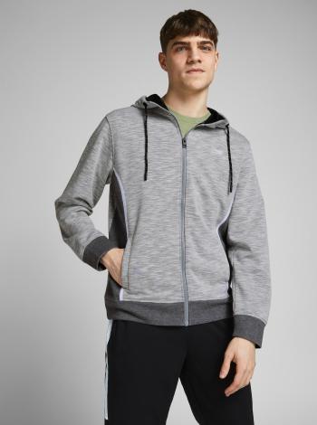 Šedá žíhaná mikina s kapucí Jack & Jones Kobe