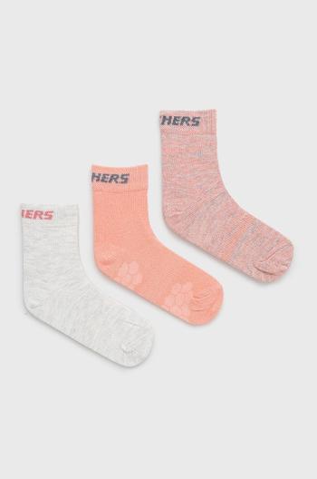 Dětské ponožky Skechers (3-pack) růžová barva