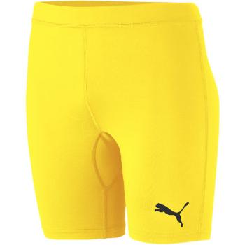 Puma LIGA BASELAYER SHORT TIGH JR Dětské sportovní šortky, žlutá, velikost 140