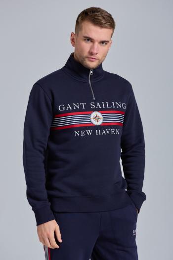 MIKINA GANT D1. GANT SAILING HALF ZIP SWEAT modrá M