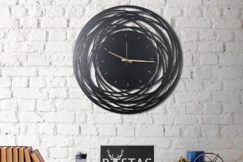 LINES XL černé kovové designové hodiny