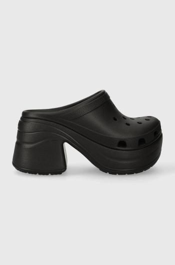 Pantofle Crocs Siren Clog dámské, černá barva, na podpatku, 208547