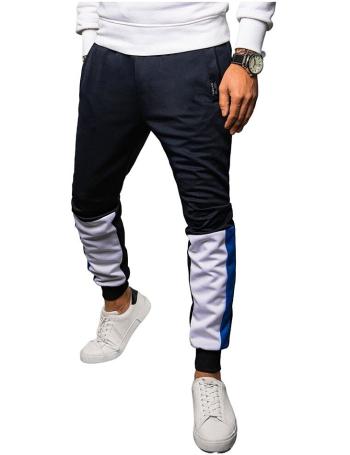 Tmavě modré tepláky jogger s barevným vzorem vel. 2XL