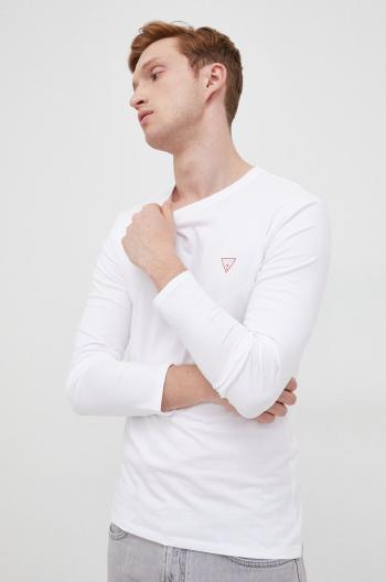 Tričko s dlouhým rukávem Guess bílá barva