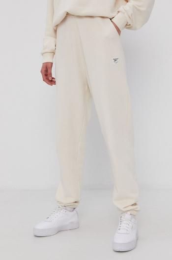 Kalhoty Reebok Classic GR0413 dámské, krémová barva, hladké