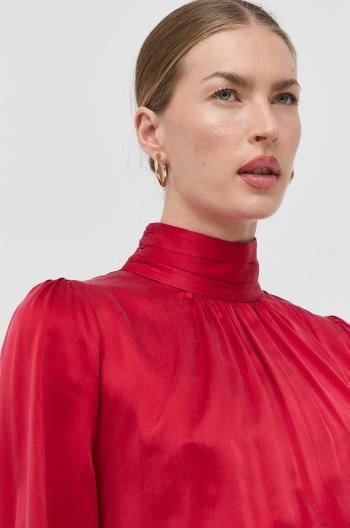 Hedvábná halenka Elisabetta Franchi dámská, červená barva, hladká