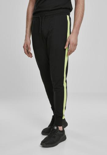 Urban Classics Neon Striped Sweatpants black/electriclime - XXL