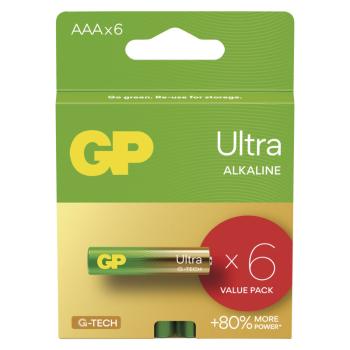 GP Alkalická baterie ULTRA AAA (LR03)- 6ks