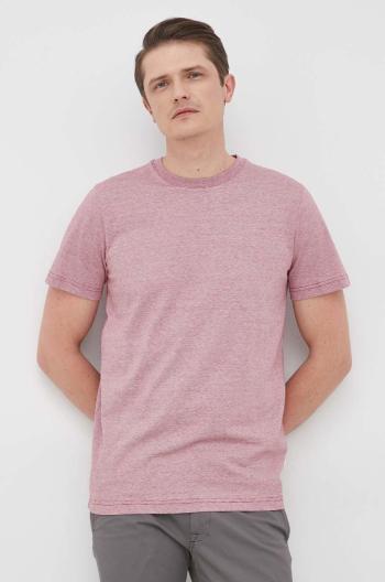 Bavlněné tričko Selected Homme červená barva, vzorovaný