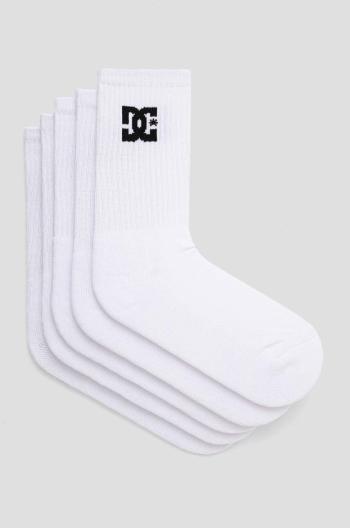 Ponožky DC 5-pack pánské, bílá barva