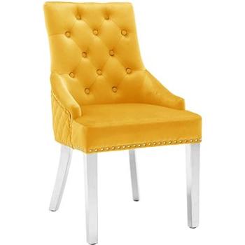 Jídelní židle žlutá samet, 337023 (337023)