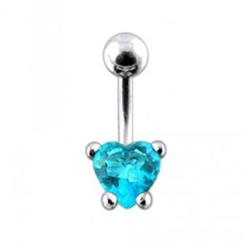 Šperky4U Stříbrný piercing do pupíku - srdíčko 6 mm - BP01205-Q